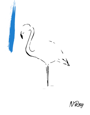 Flamingo, blue